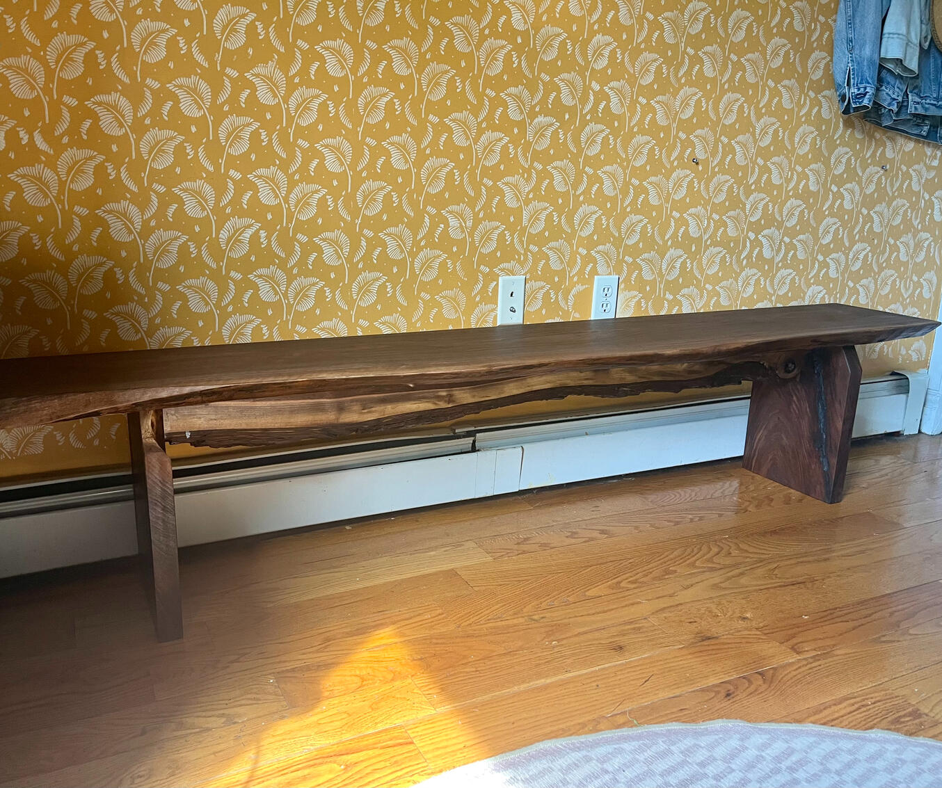 Black walnut live edge bench Black walnut live edge bench