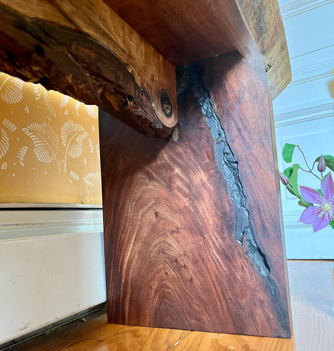 Walnut bench leg Walnut bench leg