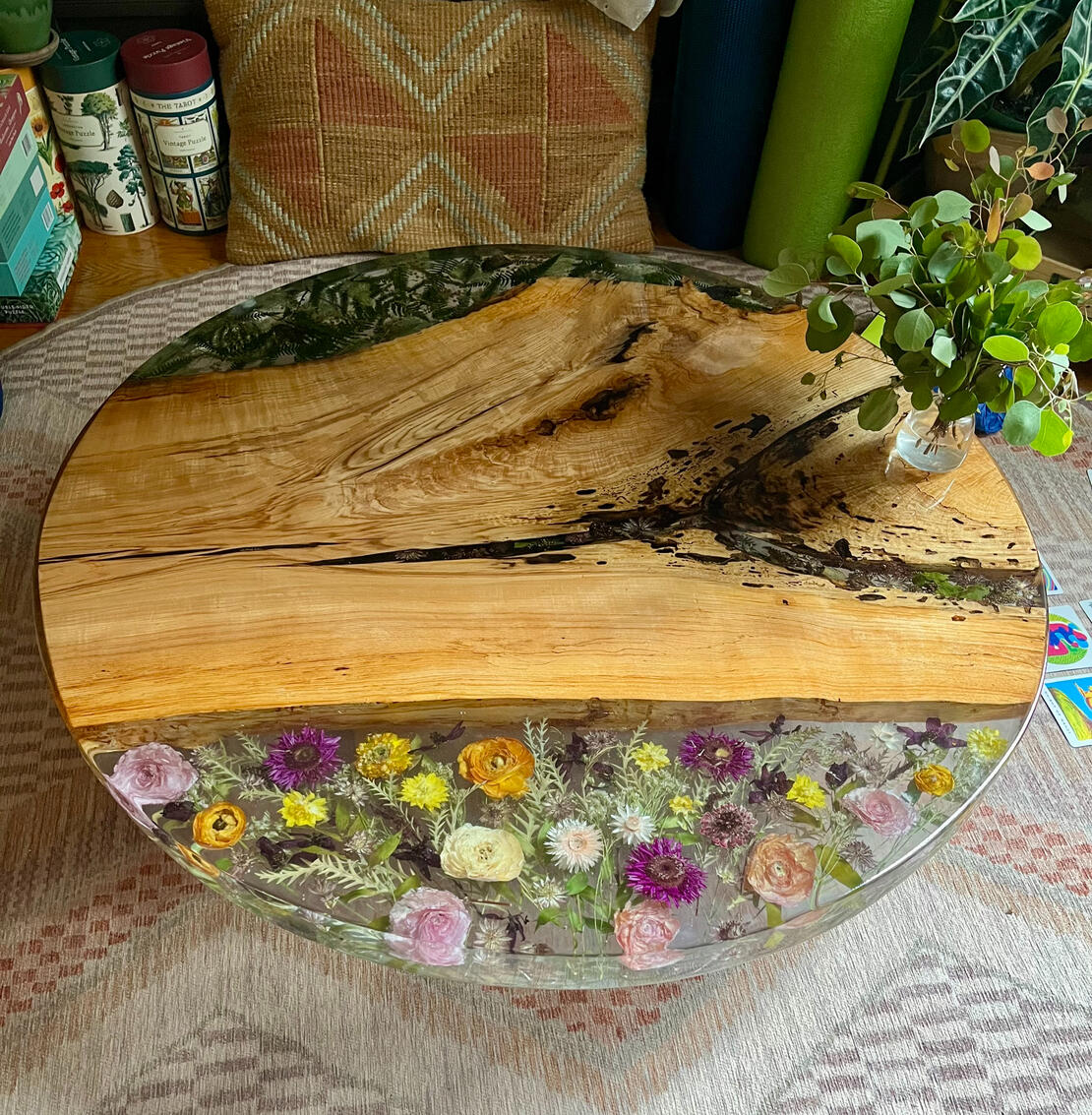 Floral resin table Floral resin table